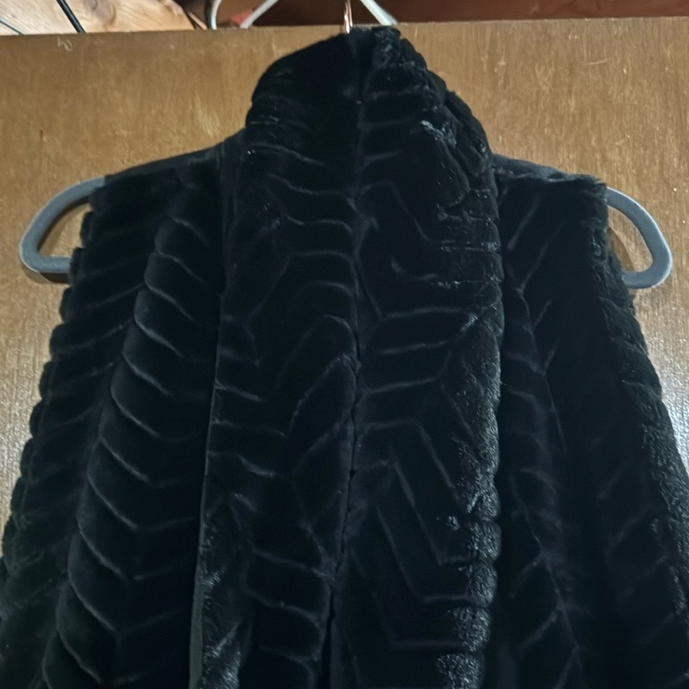 Black faux fur vest